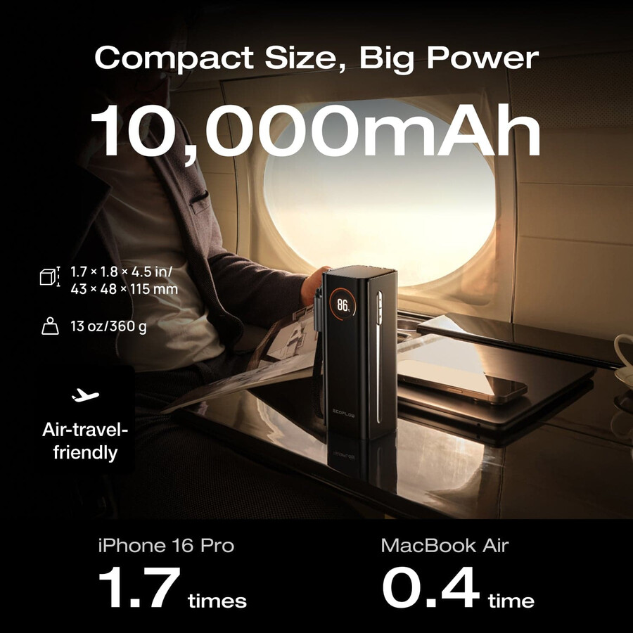 banco de energía 3 en 1 ecoflow rapid pro 10 000 mah 67 w