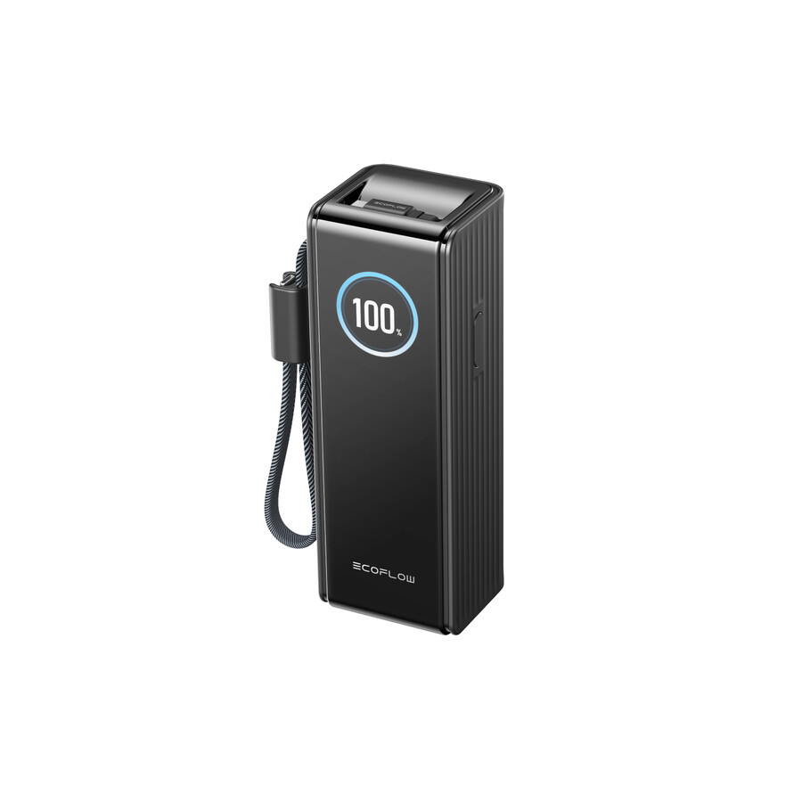 banco de energía ecoflow rapid 25 000 mah 170 w 100 w cables integrados y retráctiles