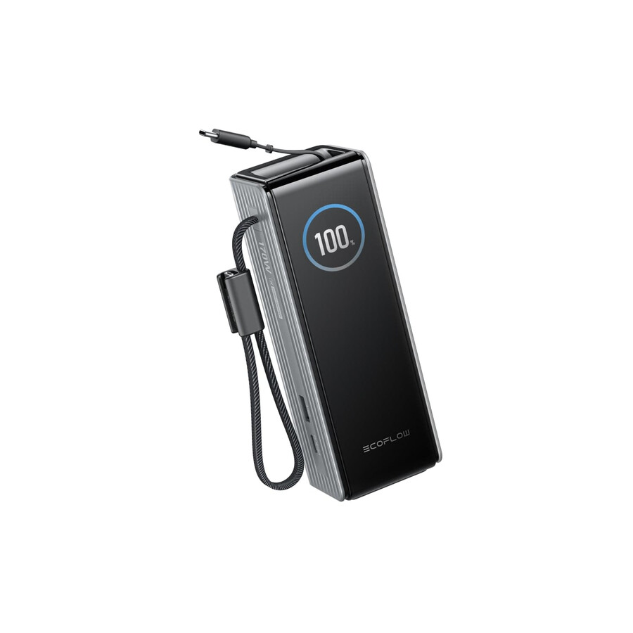 banco de energía ecoflow rapid 25 000 mah 170 w 100 w cables integrados y retráctiles