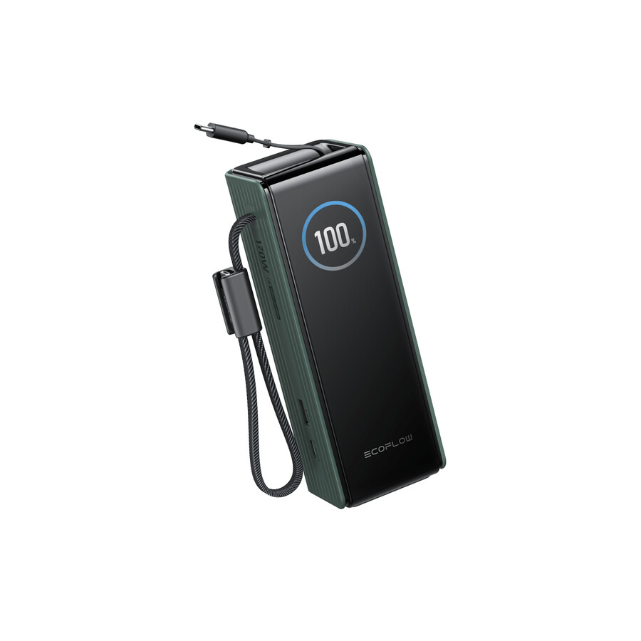 banco de energía ecoflow rapid 25 000 mah 170 w 100 w cables integrados y retráctiles